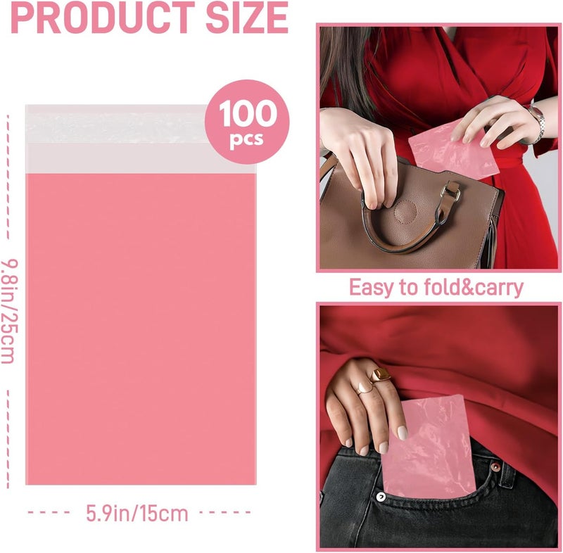 FARVIGOR Sanitary Napkin Disposal Bags , 100Pcs Women Feminine Hygiene Disposal Bags for Tampons and Pads, Personal Disposal Bag Self-Sealing, Privacy Protection, 9.8x5.9"(Pink) - Image 2